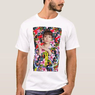 Camiseta Preto órfão   Alison - teste padrão floral
