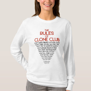 Camiseta Preto órfão as regras de clube do clone