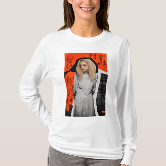 Camiseta Preto órfão | Helena - esboço gótico (Frente)