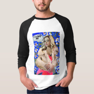 Camiseta Preto órfão Krystal Goderitch - esboço floral