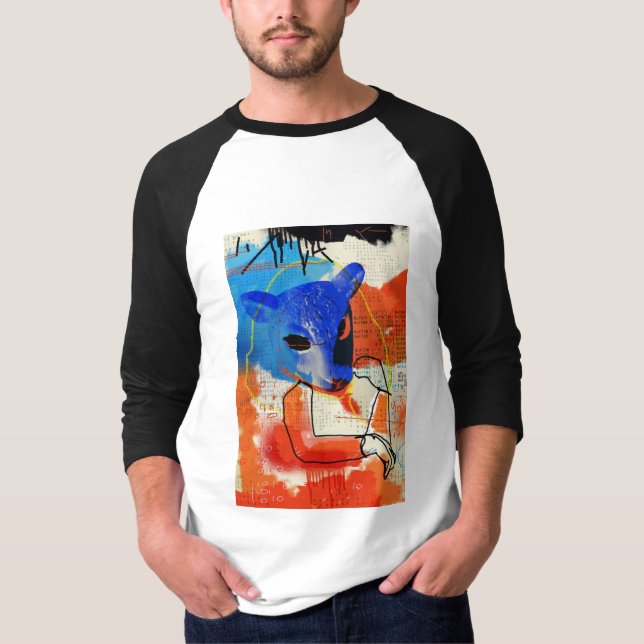 Camiseta Preto órfão | MK - silhueta da máscara dos (Frente)