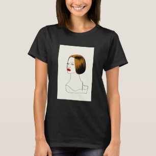 Camiseta Preto órfão   Rachel - esboço elegante do clone