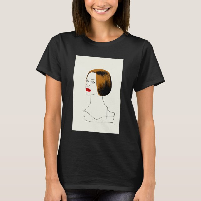 Camiseta Preto órfão | Rachel - esboço elegante do clone (Frente)