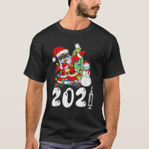 Camiseta Preto. Papai Noel Afro-Americano. Pj de Natal