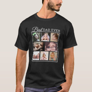 Camiseta Preto para Colagem de Fotos do Melhor Pai Personal