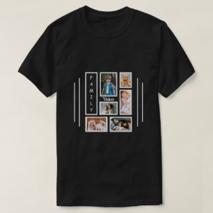 Camiseta Preto para Design de Colagem de Fotos Personalizad
