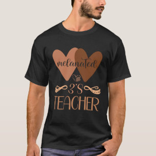 Camiseta Preto Pré-Escolas 3 s Professora de Cuidados de Di