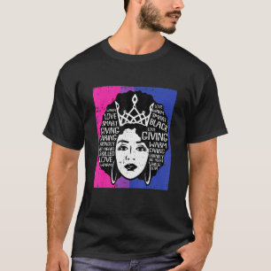 Camiseta Preto Rainha Bissexual Bandeira Afro Hair Lgbt Q A