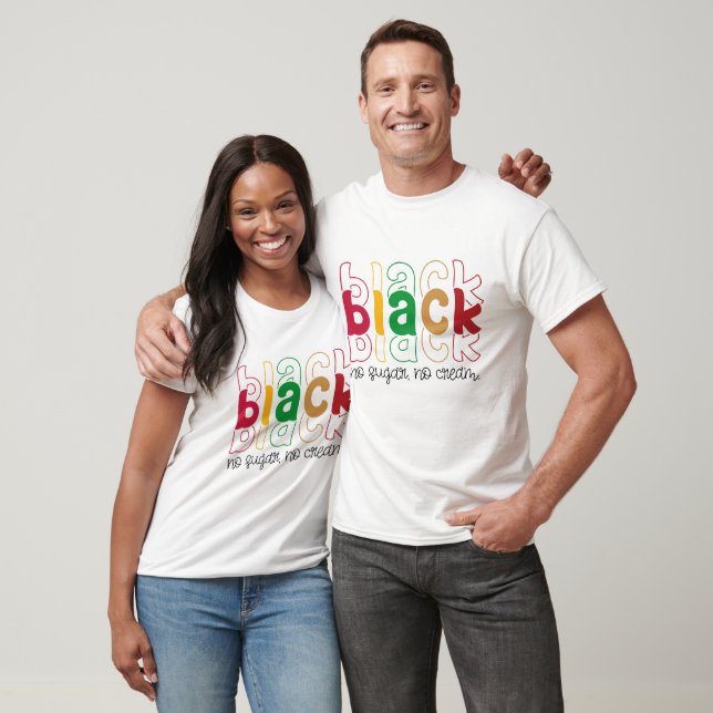 Camiseta Preto Sem Açúcar Sem Creme - História Negra (Unissex)