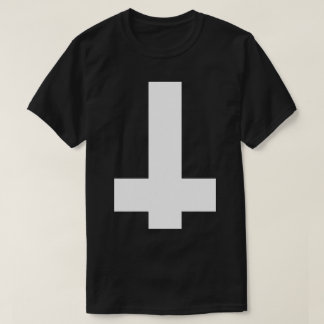 Camiseta Preto transversal de cabeça para baixo
