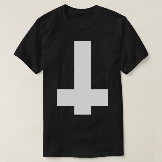 Camiseta Preto transversal de cabeça para baixo (Frente do Design)
