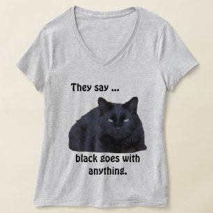 Camiseta - Preto Vai Com Qualquer Gato