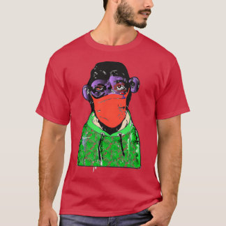 Camiseta preto verde NFT macaco