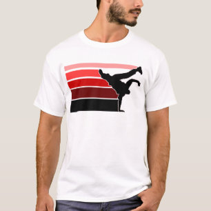 Camiseta Preto vermelho do inclinação de BBOY
