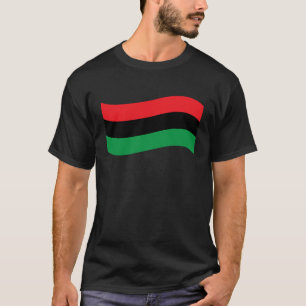 Camiseta Preto Vermelho e Panafricano Verde Bandeira Negra