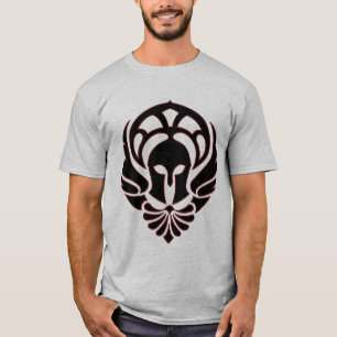 Camiseta Preto/vermelho gregos do t-shirt do guerreiro