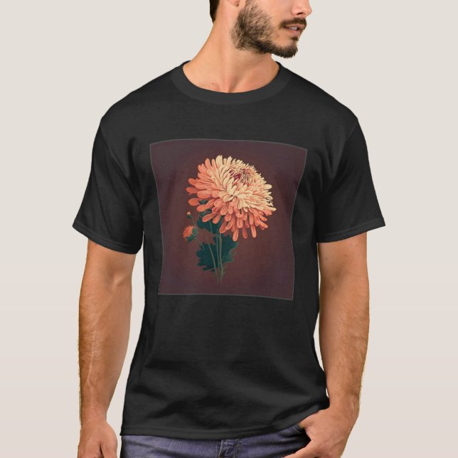 Camiseta Pretty Chrysanthemum Flower Illustration Unique Wo (Frente)