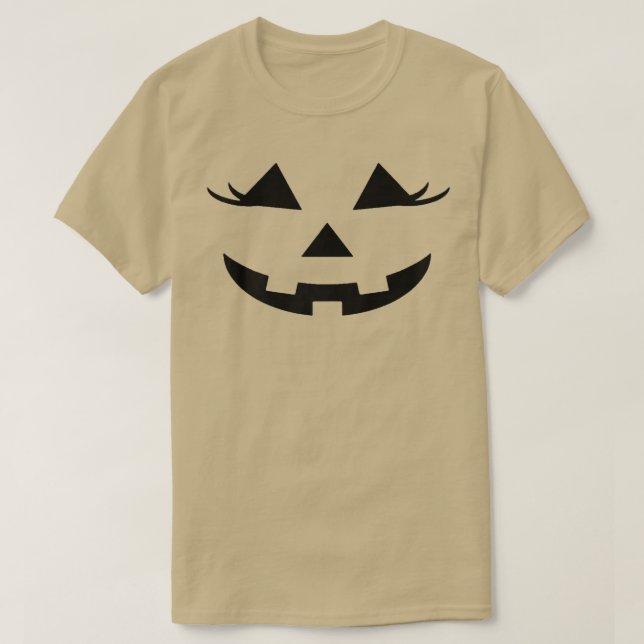 Camiseta Pretty FemaleWomanGirl Smiling Halloween Jack O' L (Frente do Design)