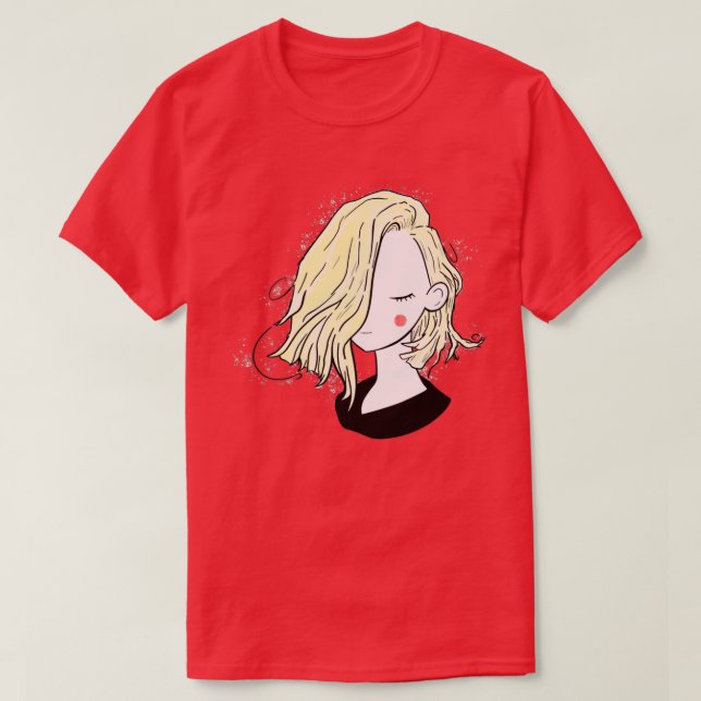 Camiseta Pretty girl short hairstyles full blonde (Frente do Design)