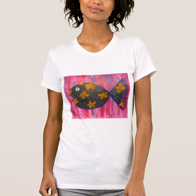 Camiseta Pretty swimming in pink fish  (Frente)