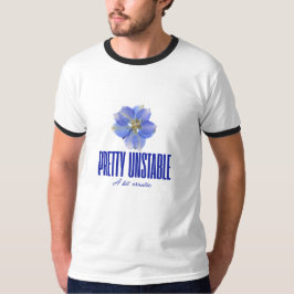 Camiseta Pretty Unstable: Blue Floral Statement Tee