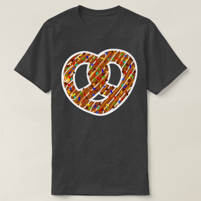 Camiseta Pretzel com oppings Funny Pretzel Day Kids Comida  (Frente do Design)