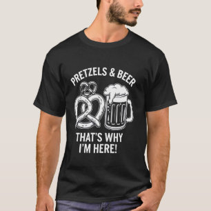 Camiseta Pretzels e Cerveja É Por Isso Que Estou Aqui