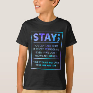 Camiseta Prevenção à Consciência do Suicídio Semicolon Cura