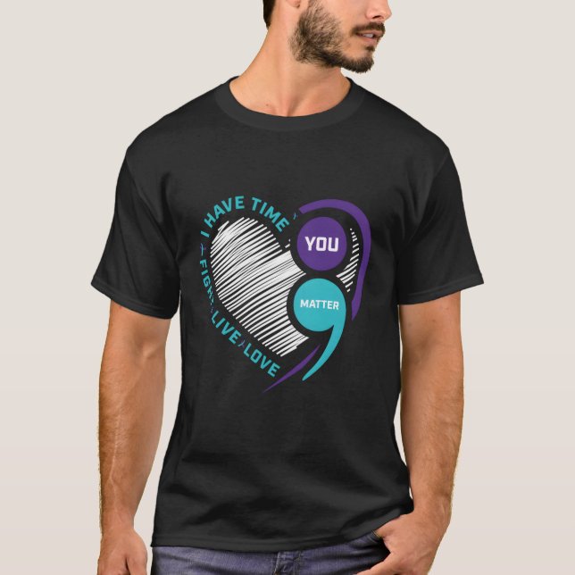 Camiseta Prevenção à Consciência Suicida Ele Semi Colon Voc (Frente)