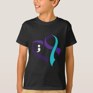 Camiseta Prevenção ao suicídio Coração Semicolão Saúde Ment