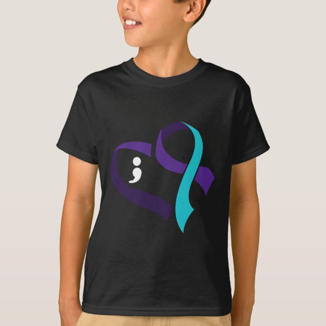 Camiseta Prevenção ao suicídio Coração Semicolão Saúde Ment (Frente)