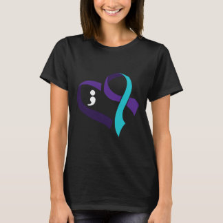Camiseta Prevenção ao suicídio Coração Semicolão Saúde Ment
