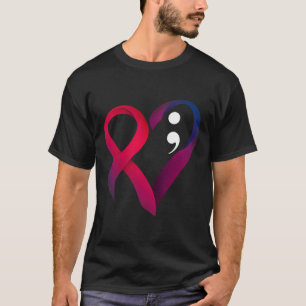 Camiseta Prevenção ao suicídio Coração Semicolão Saúde Ment