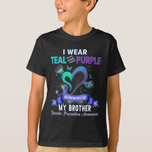 Camiseta Prevenção Ao Suicídio Eu Visto Teal E Roxo Para Me