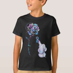 Camiseta Prevenção ao suicídio Sensibilização Elefante Flor
