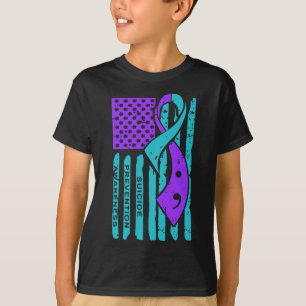 Camiseta Prevenção ao suicídio Sensibilização para a bandei