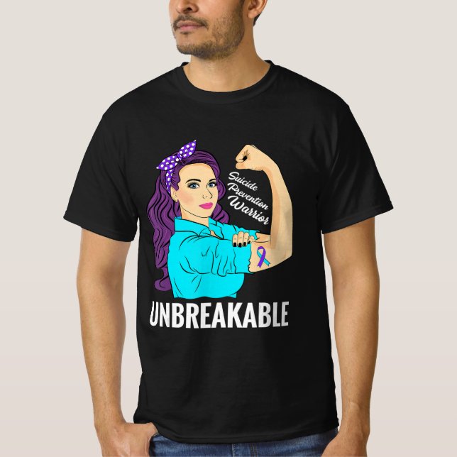 Camiseta Prevenção ao suicídio Sensibilização para a Guerra (Frente)