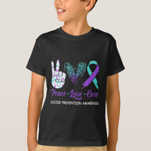 Camiseta Prevenção ao suicídio Sensibilização Paz Amor Cura