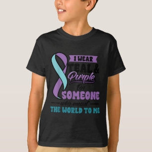 Camiseta Prevenção ao Suicídio Use Verde-azulado Roxo Algué
