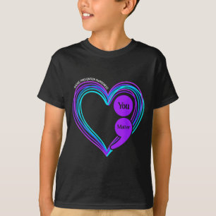 Camiseta Prevenção consciência ponto e vírgula coração impo