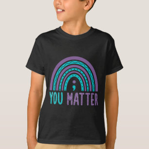 Camiseta Prevenção Conscientização Arco-íris Ponto e Vírgul