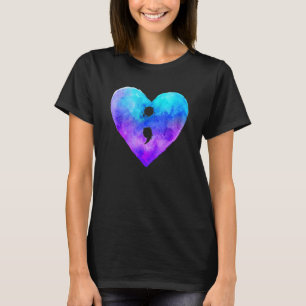 Camiseta Prevenção contra suicídio Sensibilização Teal e Pu