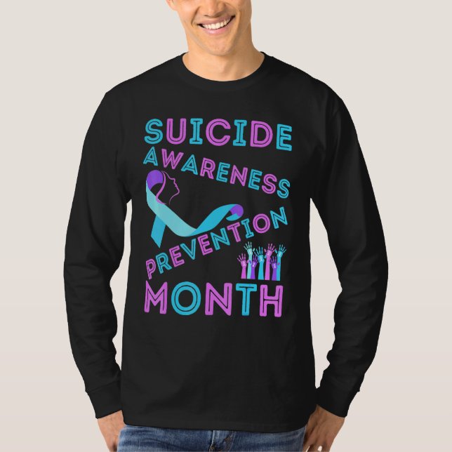 Camiseta Prevenção de Consciência Suicida Coração Arco-Íris (Frente)