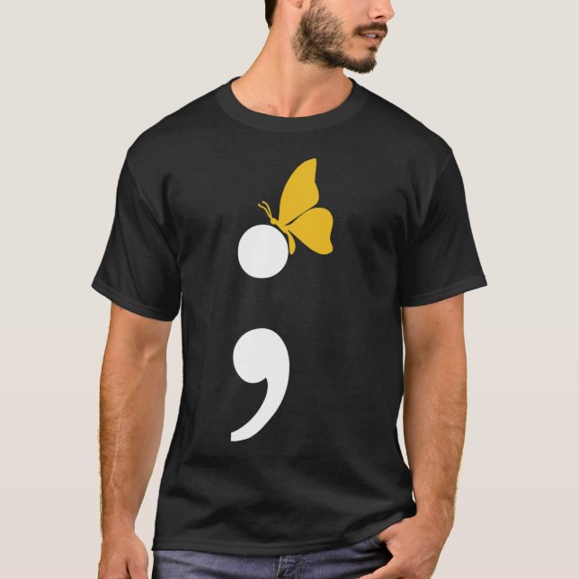 Camiseta Prevenção de Depressão Suicida com Borboletas Semi (Frente)