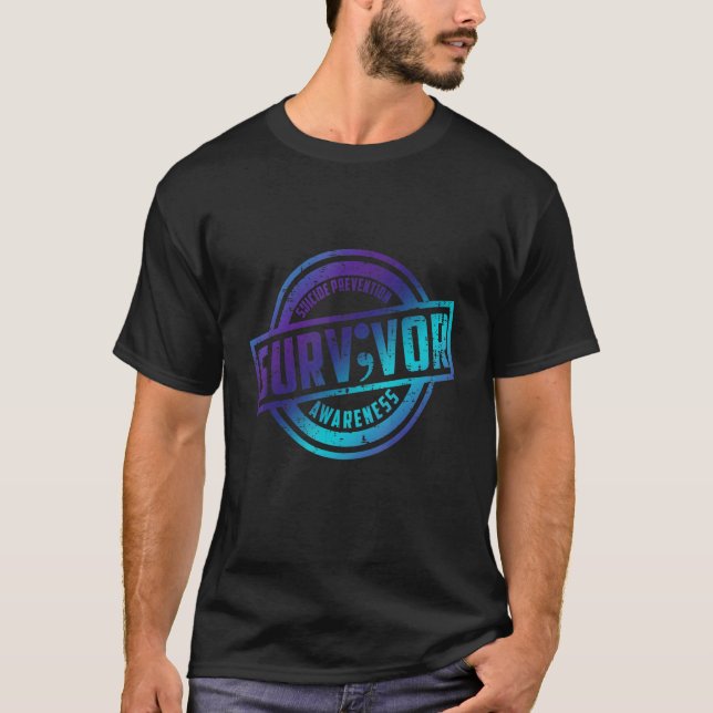 Camiseta Prevenção de suicídio em ponto-e-vírgula Roxo (Frente)