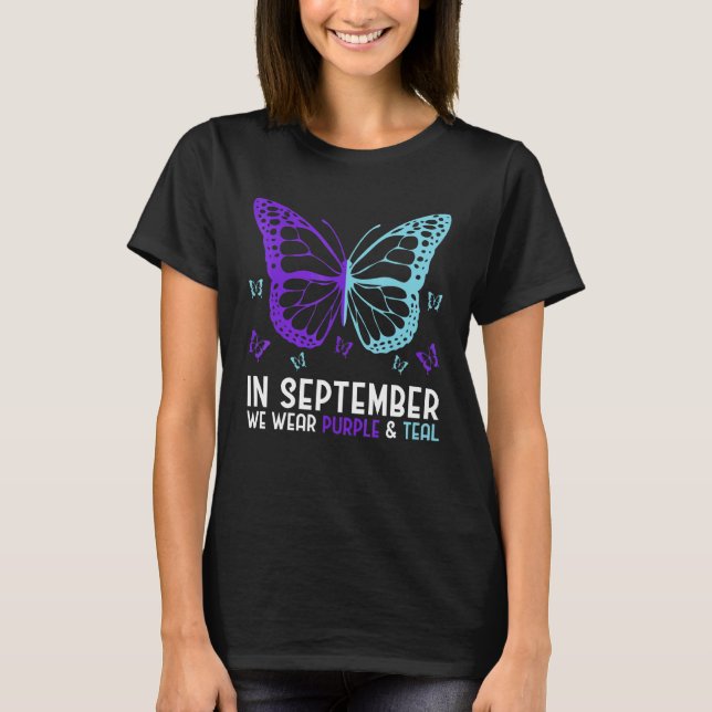 Camiseta Prevenção de Suicídio em Setembro Usamos Chá Roxo (Frente)
