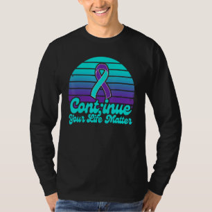 Camiseta Prevenção de suicídio pôr do sol retrô Continue su