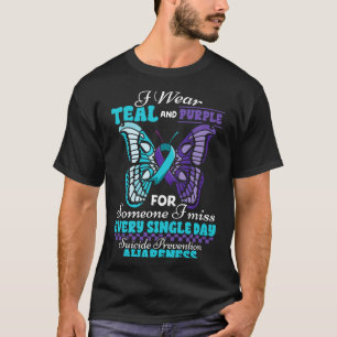 Camiseta Prevenção de Suicídio Use Verde-azulado Roxo Algué