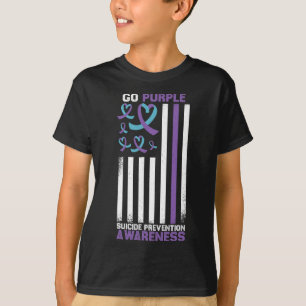 Camiseta Prevenção do Suicídio Bandeira Americana Conscient