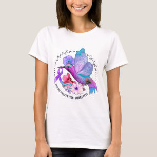 Camiseta Prevenção do suicídio Sensibilização Folha de Bris